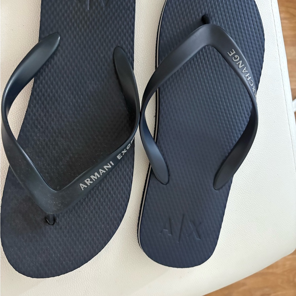 Armani Exchange Men's Dark Flip Flops